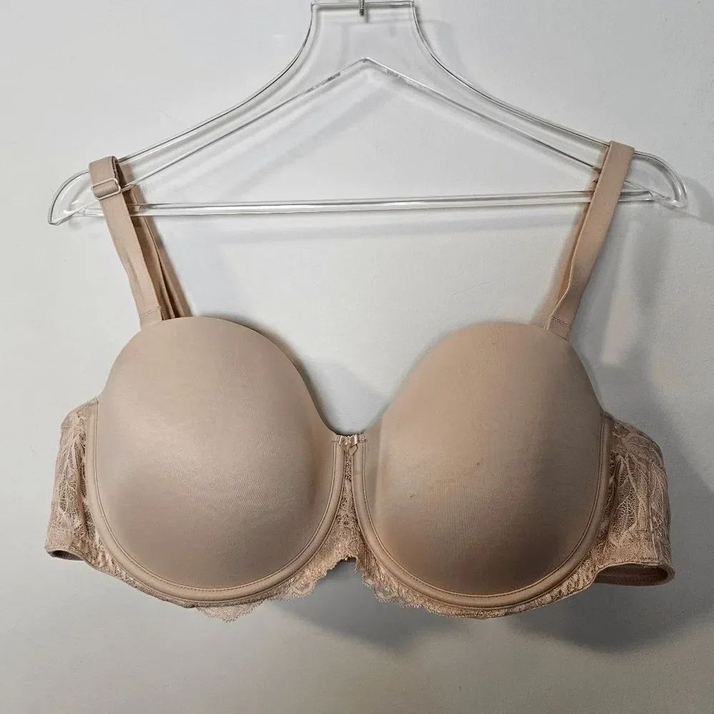 Auden Lightly Lined Strapless Bra Womens Tan Size 42C